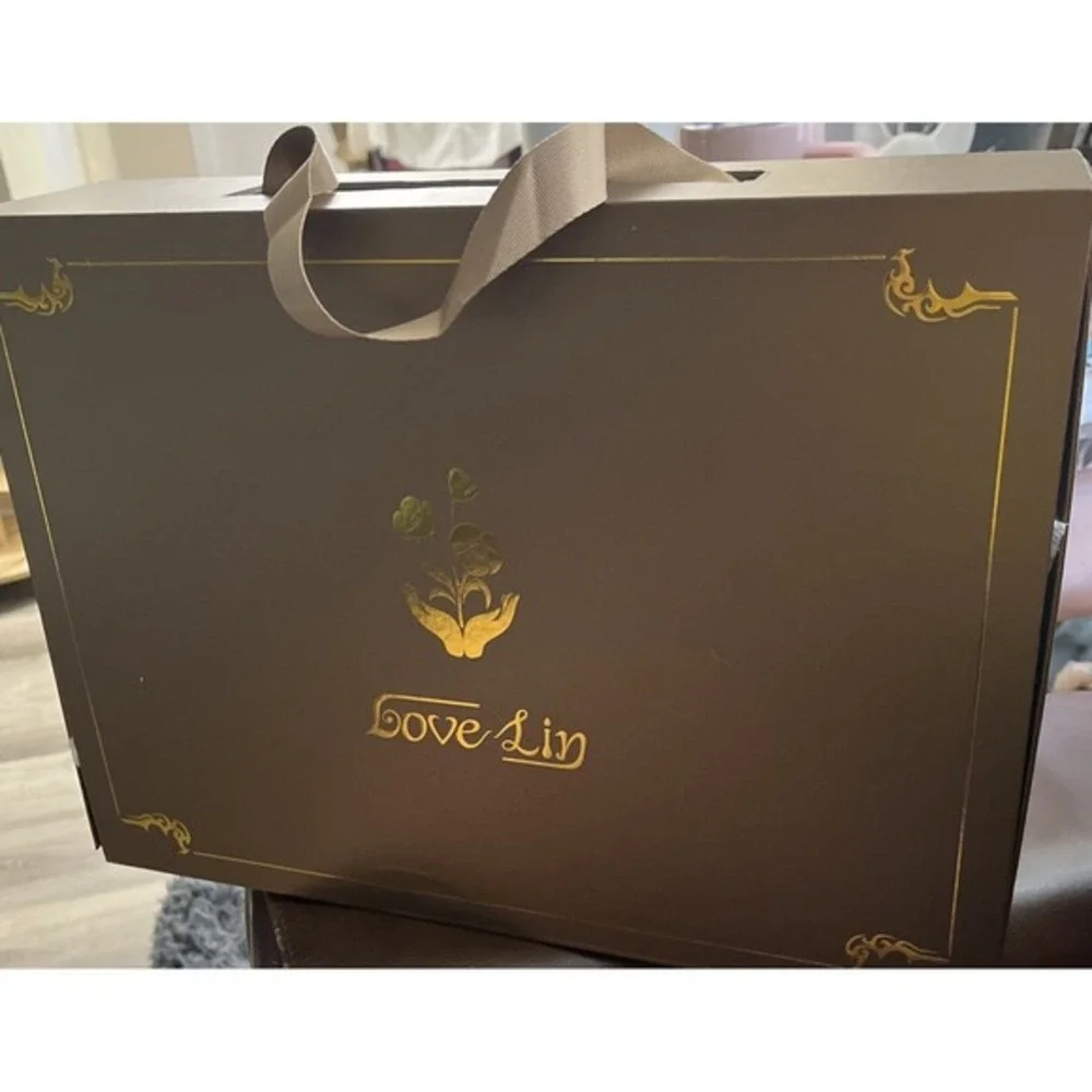 Love‎ Lin Silk Wite Roses With Vase  Set Beautiful Gift New